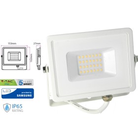 Faro Led Flood Light 20W IP65 Bianco Neutro Super Slim Chip Samsung Garanzia 5 Anni SKU-443