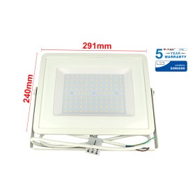 Faro Led Flood Light 100W IP65 Bianco Neutro Super Slim 30mm Carcassa Bianca Samsung Garanzia 5 Anni SKU-21416