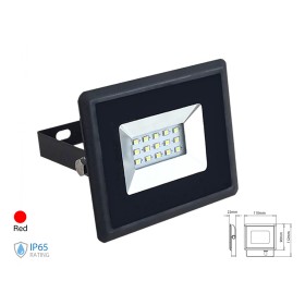 Faro Proiettore Led Flood Light 10W Colore Rosso IP65 Interno Esterno Carcassa Nera SKU-5989