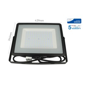 Faro Led Flood Light 200W IP65 Bianco Neutro Super Slim 56mm Carcassa Nera Samsung Garanzia 5 Anni SKU-10027