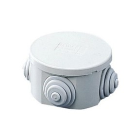 Scatola Di Derivazione Da Parete Con Passacavi Stagna IP44 Tonda D. 65X35mm Coperchio A Pressione