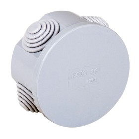 Scatola Di Derivazione Da Parete Con Passacavi Stagna IP44 Tonda D. 80X40mm Coperchio A Pressione