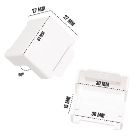 2 PZ Angolo Esterno Connettore Angolare Per Canaline Passacavi 30X10mm Made In Italy