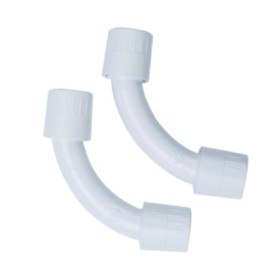 2 PZ Raccordo Tubo a Tubo Curva Semplice 90° Per Tubo Rigido Diametro 25mm IP40 Made In Italy