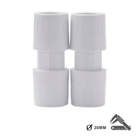 2 PZ Manicotto Giunto Lineare Tubo a Tubo Raccordo Diritto Per Tubo Rigido Diametro 20mm IP40 Made In Italy