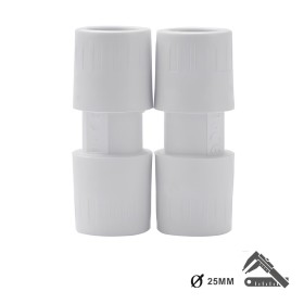 2 PZ Manicotto Giunto Lineare Tubo a Tubo Raccordo Diritto Per Tubo Rigido Diametro 25mm IP40 Made In Italy