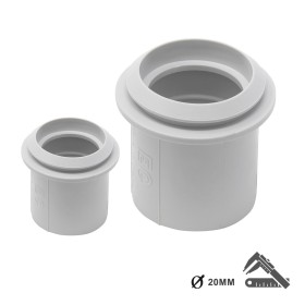 2 PZ Manicotto Tubo Scatola Diametro 20mm Per Tubo Rigido IP40 Made In Italy