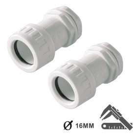 2 PZ Bloccatubo Raccordo Tubo Scatola Diametro 16mm Per Tubo Rigido IP65 Made In Italy