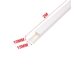 2 Metri Canaline Passacavi 15X10mm Bianco Coperchio Incluso
