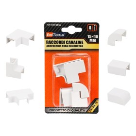 Kit Raccordi Canaline: 6 Pezzi, Disponibile in 3 Misure per un Montaggio Impeccabile, Uso elettrica domestica, industriale e commerciale. (15X10mm)