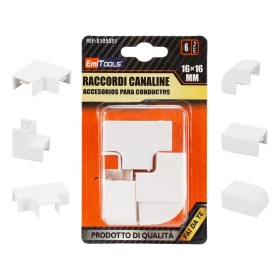 Kit Raccordi Canaline: 6 Pezzi, Disponibile in 3 Misure per un Montaggio Impeccabile, Uso elettrica domestica, industriale e commerciale (16X16mm)