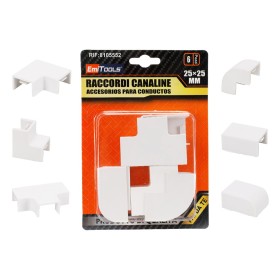 Kit Raccordi Canaline: 6 Pezzi, Disponibile in 3 Misure per un Montaggio Impeccabile, Uso elettrica domestica, industriale e commerciale (25X25mm)