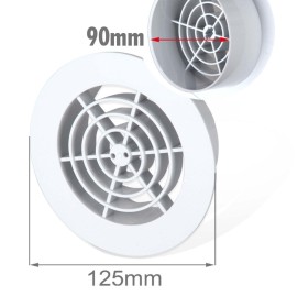 Griglia di Ventilazione Rotonda Griglia Aerazione In Plastica D125mm Foro 90mm H40mm