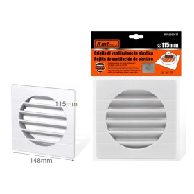 Griglia di Ventilazione Quadrata 148X148mm Griglia Aerazione In Plastica Foro 115mm H37mm