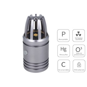 Mini Lampada Germicida UVC Disinfezione Sanificazione Per Auto Furgone Camper Ricaricabile Colore Grigio