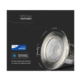 Faretto Led da Incasso Dimmerabile 5W 3000K Colore Nichel Satinato IP65 Resistente al Fuoco Senza Driver SKU-8173