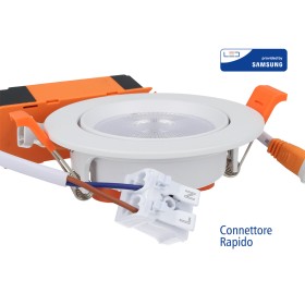 Faretto Led Da Incasso Orientabile 10W Cob Freddo 6400K Diametro 95mm Foro 80mm Chip Samsung SKU-21841