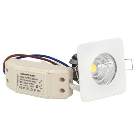 Mini Faretto Led Da Incasso Quadrato 3W Bianco Caldo 24 Gradi