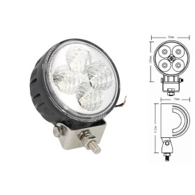 Fanale Rotondo Luci Diurne A Led Work Light Faro Da Lavoro 12V 24V 12W (4X3W) IP67 Bianco