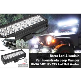 Barra Led Alluminio Per Fuoristrada Jeep Camper 18x3W 54W 12V 24V Led Wall Washer