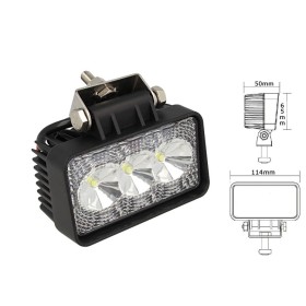 Fanale Rettangolare Luci Diurne A Led Work Light Faro Da Lavoro 12V 24V 9W (3X3W) IP67 Bianco