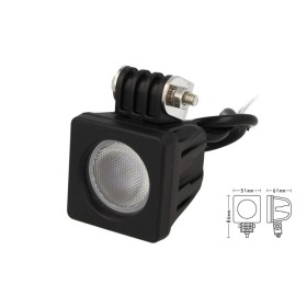 Fanale Quadrato Luci Diurne A Led Work Light Faro Da Lavoro 12V 24V Cob 10W Cree IP67 Bianco