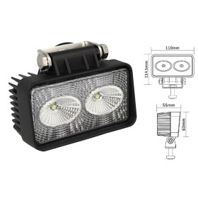 Fanale Rettangolare Luci Diurne A Led DRL Work Light Faro Da Lavoro 12V 24V 20W (2X10W) Cree IP67 Bianco