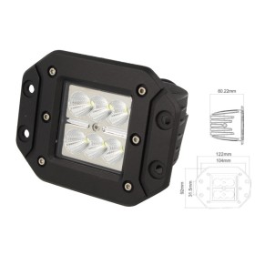 Fanale Luci Diurne A Led DRL Work Light Faro Da Lavoro Rettangolare 12V 24V 24W (6X4W) IP67 Bianco