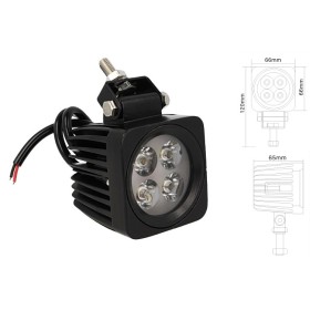 Fanale Quadrato Luci Diurne A Led Work Light Faro Da Lavoro 12V 24V 12W (4X3W) IP67 Bianco
