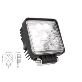 Faro di Profondita Led Quadrato 12V 24V 27W