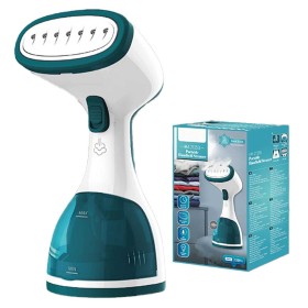 Stiratrice Verticale a Vapore Piastra in Acciaio Inox Riscaldamento Rapido 1200W Con Pulsante a Vapore in Continuo Serbatoio Acqua 260mL Blu