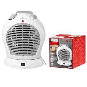 Termoventilatore Elettrico Rotondo Silenzioso con 2 Modalita 1000W 2000W Livelli Regolabile con Autoprotezione Surriscaldamento Bianco