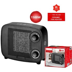 Mini Termoventilatore in Ceramica Potenza Regolabile 750W 1500W con Livelli Regolabile con Autoprotezione Surriscaldamento Nero