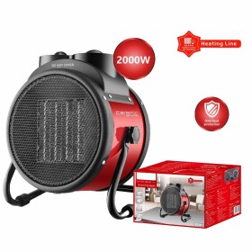Mini Termoventilatore in Ceramica Potenza Regolabile 1000W 2000W con Livelli Regolabile con Autoprotezione Surriscaldamento Rosso