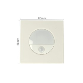 Faretto Luci Led Segnapasso Con Sensore Movimento 3W Bianco Neutro Quadrato Scatola Incasso 86X86 da Muro Incluso SKU-5570