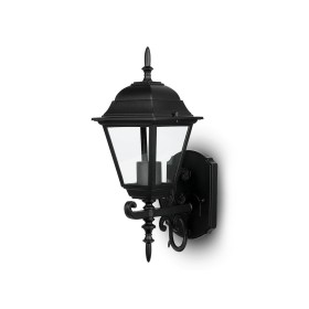 Lampada Da Parete Lanterna Giardino Attacco E27 Garden Wall Lamp IP44 Colore Nero Modello Classico SKU-7519