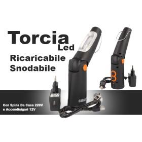 Lampada Torcia Led Officina Ricaricabile Snodabile