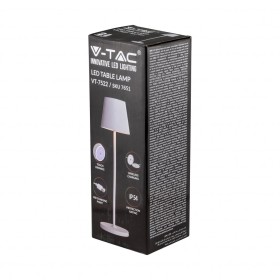 Lampada LED da Tavolo 2W Colore Bianco in Alluminio con caricatore Wireless e Touch Dimmerabile 3000K IP54 SKU-7651