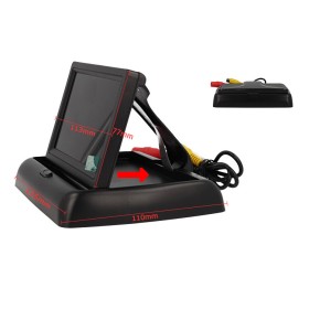 Monitor Richiudibile Pieghevole 4,3 Pollici Doppi Ingressi Video Per Massimo 2 Telecamere Auto Retromarcia 12V