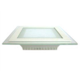 Faretto Led Da Incasso Quadrato 12W Bianco Freddo Con Vetro Stile Moderno Illuminazione Bagno Soggiorno SKU-4741