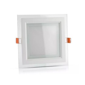 Faretto Led Da Incasso Quadrato 18W Bianco Freddo Con Vetro Stile Moderno Illuminazione Bagno Soggiorno SKU-4745
