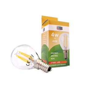 Lampada Filo Led Con Filamento E14 G45 4W=40W 360 Gradi Bianco Caldo 2700K Bulbo Globo Piccolo Sfera SKU-43001