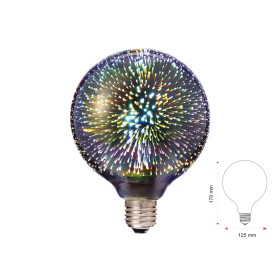 Lampada A Led E27 G125 Globo Filamento Effetto Speciale 3D In Vetro 3W 3000K SKU-2706