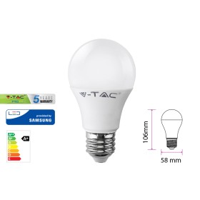 Lampada Led E27 A58 9W=60W Bianco Freddo Bulbo Sfera Chip Samsung Garanzia 5 Anni SKU-230