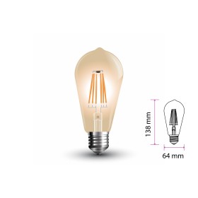 Lampada Filo Led a Filamento E27 ST64 6W Bianco Caldo 2200K Cover Amber Vintage SKU-214362