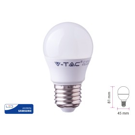 Lampada A Led E27 G45 7W Bianco Caldo Forma Sfera Bulbo Palla Con Smd Samsung SKU-866