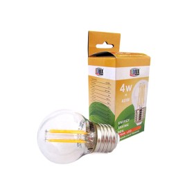 Lampada Filo Led a Filamento Zaffiro Sintetico E27 G45 4W 360 Gradi Bianco Caldo 2700K Bulbo Piccolo Sfera