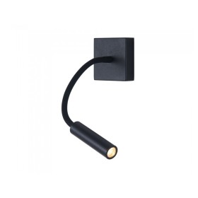 Applique Lampada Led Da Parete Hotel Per Lettura 3W 3000K Braccio Flessibile Carcassa Nera SKU-211485