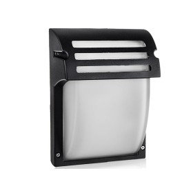 Applique Lampada Da Parete Giardino Esterno Attacco E27 Colore Nero Vetro Opale SKU-7076