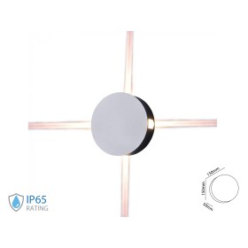 Applique Lampada LED da Muro Rotondo 4X1W 4000K Carcassa Bianca IP65 Illuminazione 4 Lati SKU-8214